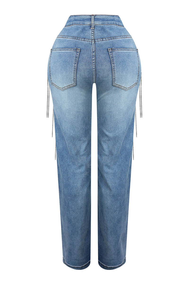 The Way I Shine Fringe Denim Jeans