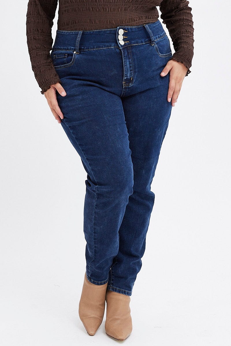Denim Skinny Denim Jeans High Rise