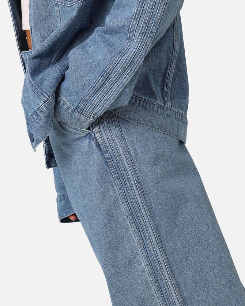 Adidas X KSENIASCHNAIDER Women's 3-Stripe Jeans Light Denim