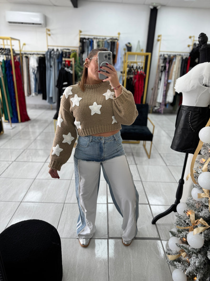 White Denim Track Jeans