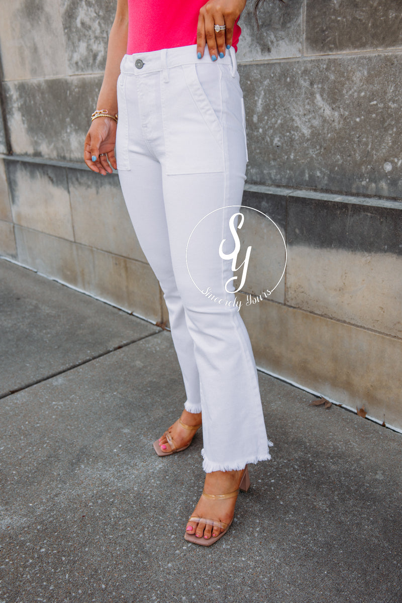 Hidden:  Happi Cargo Denim - White