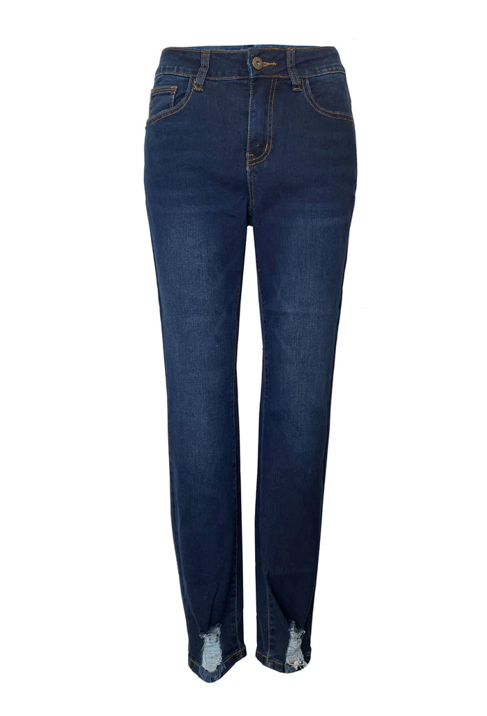 Ethyl The Basic Denim Jean With Bottom Distress -