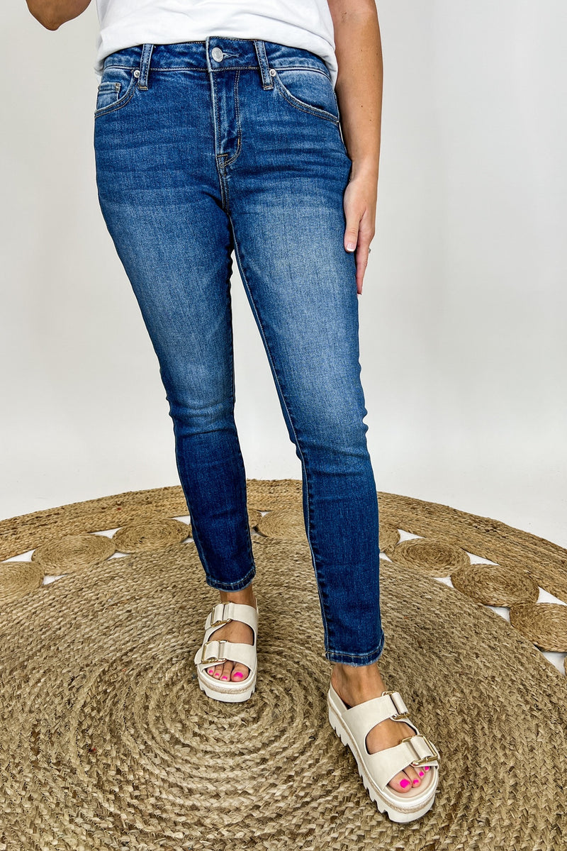 Mica Straight Leg Ankle Jeans in Darker Wash