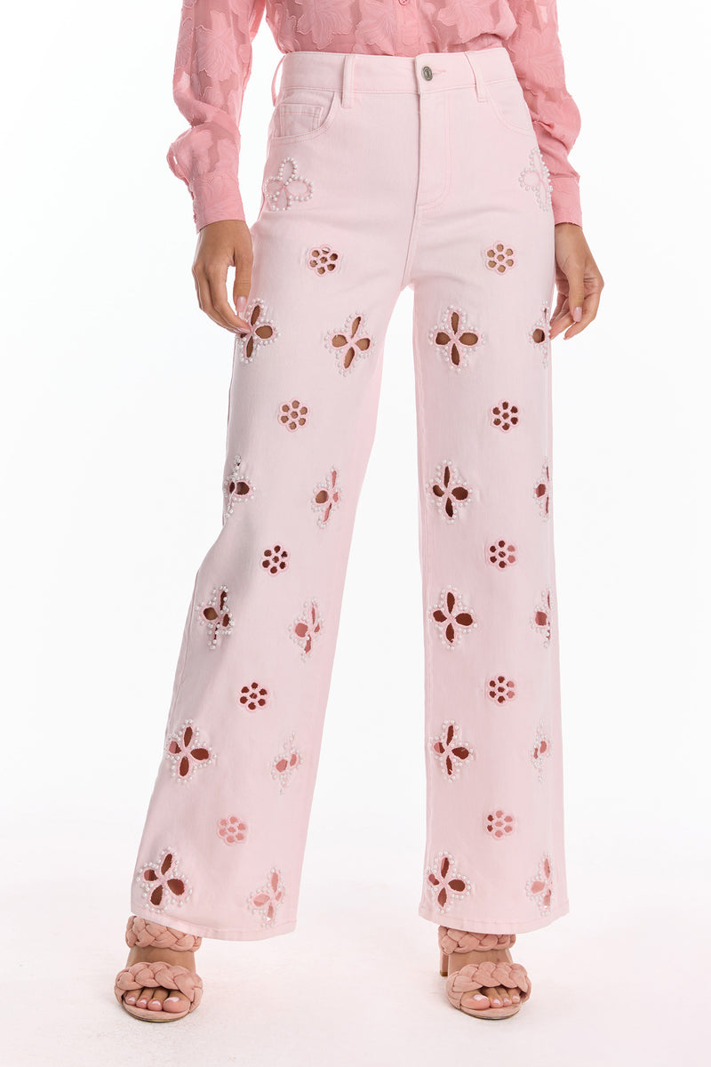 Kaia Pearl High Rise Jean - Blush