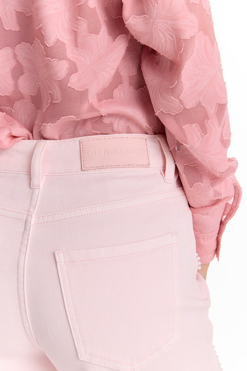 Kaia Pearl High Rise Jean - Blush