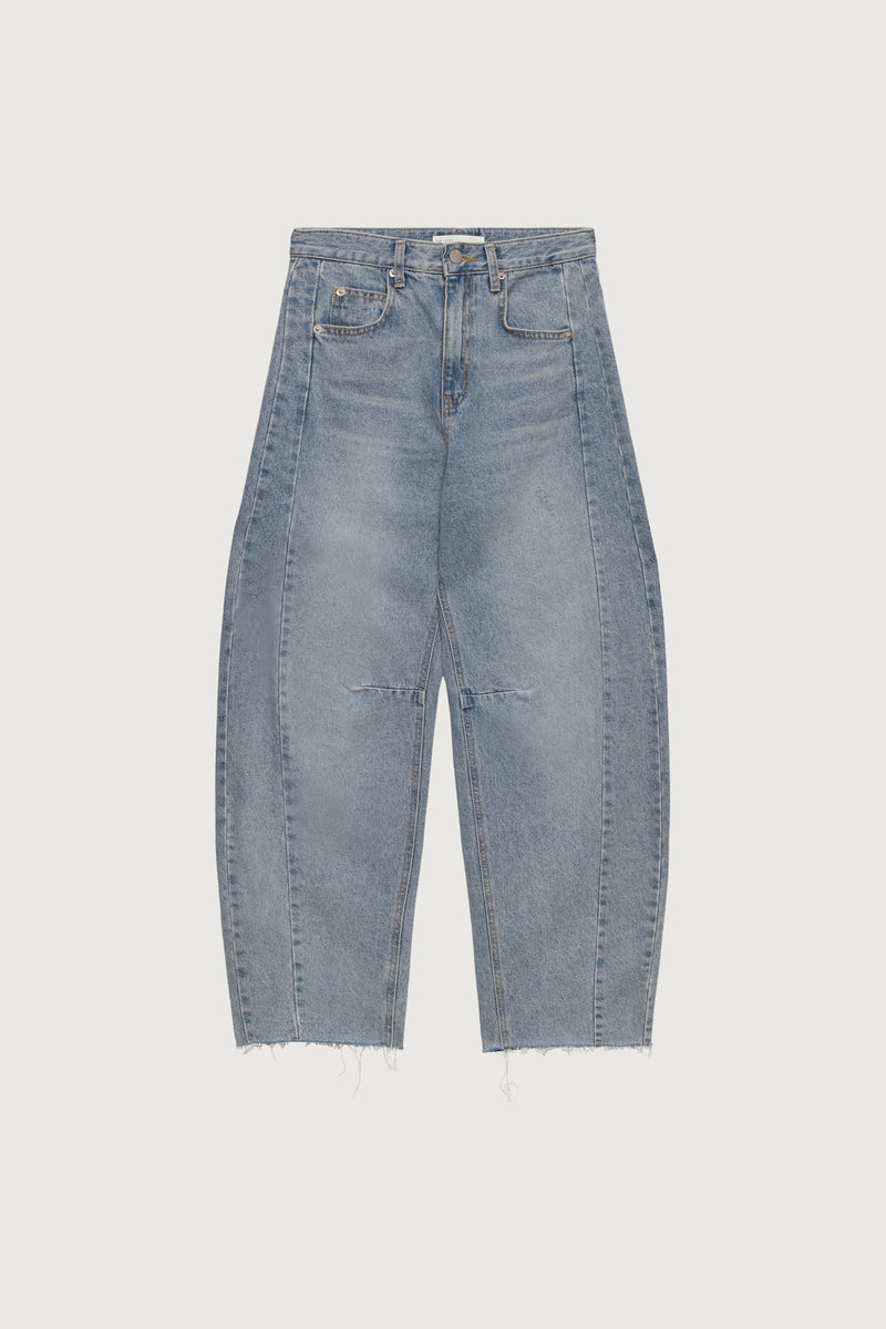 HIGH RISE VINTAGE WASH BARREL JEAN