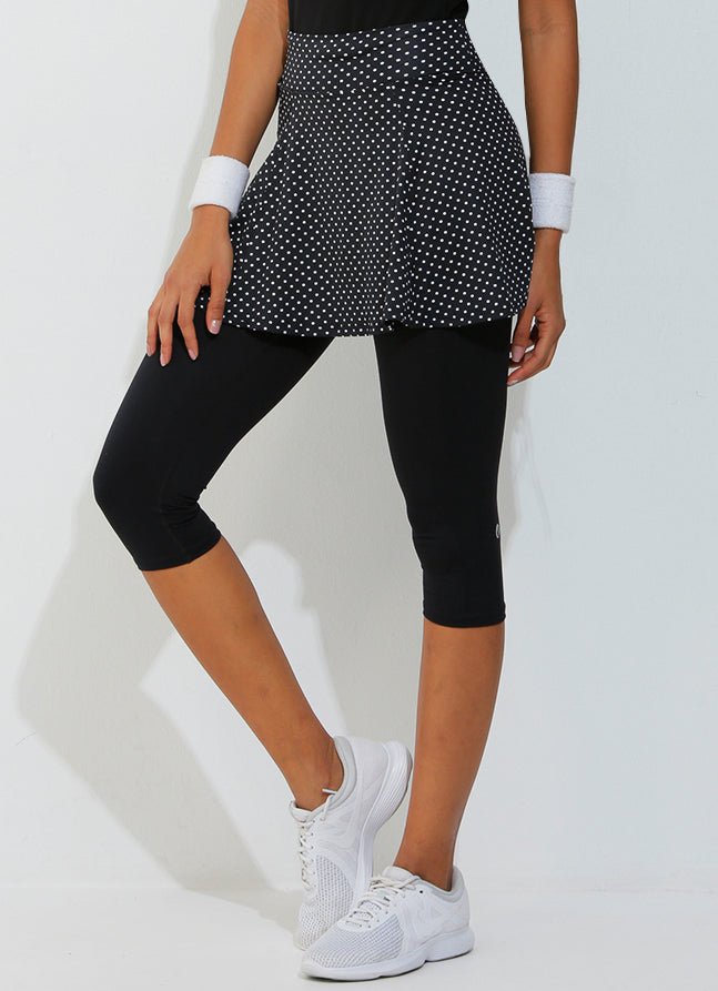 Skirted Capri (Black Polka Dot/Blk)