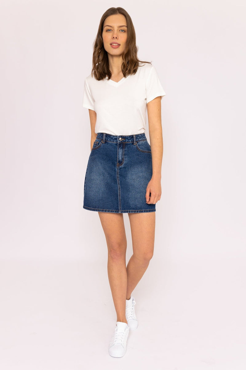 Denim Skirt in Indigo