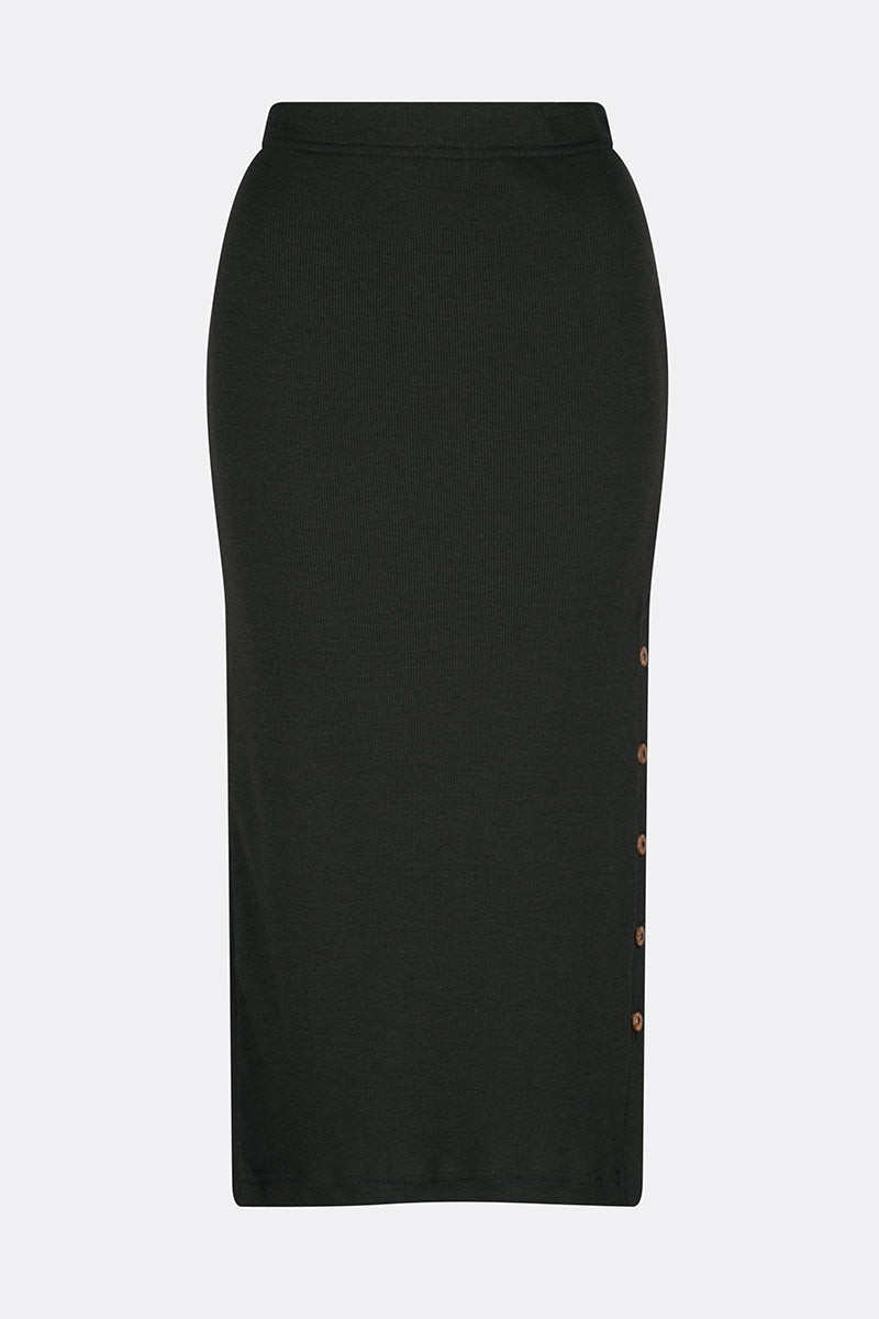 Eden Soft Merino Wool Midi Skirt Loden
