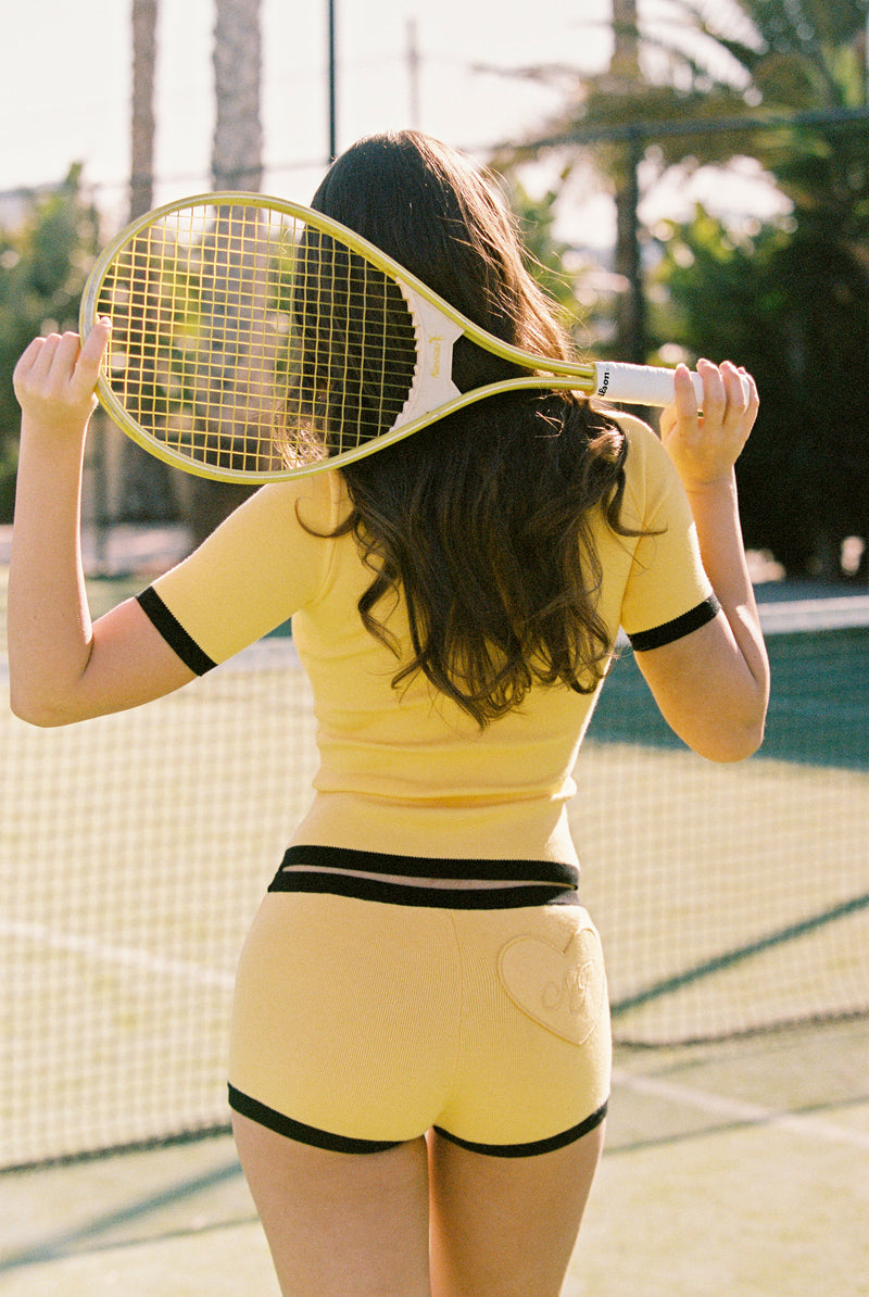 Eliza Knit Shorts (Yellow)
