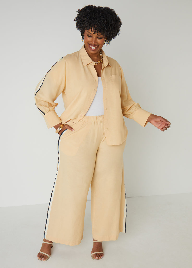 Cotton And Linen Blend Pants