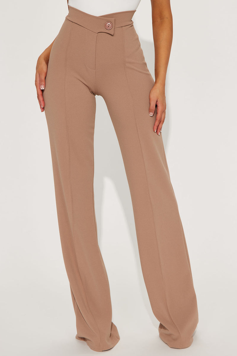 Tall Call It Even Wide Leg Dress Pants - Taupe