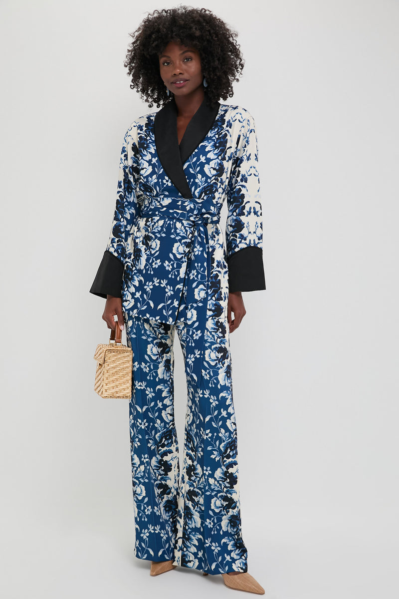 Indigo Reflection Drapey Twill Erin Pants