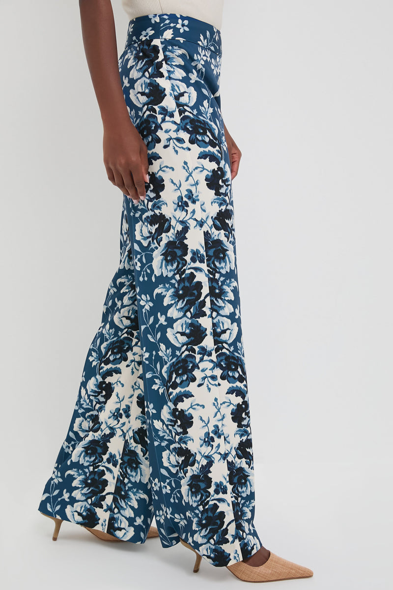 Indigo Reflection Drapey Twill Erin Pants