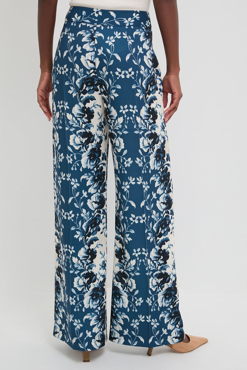 Indigo Reflection Drapey Twill Erin Pants