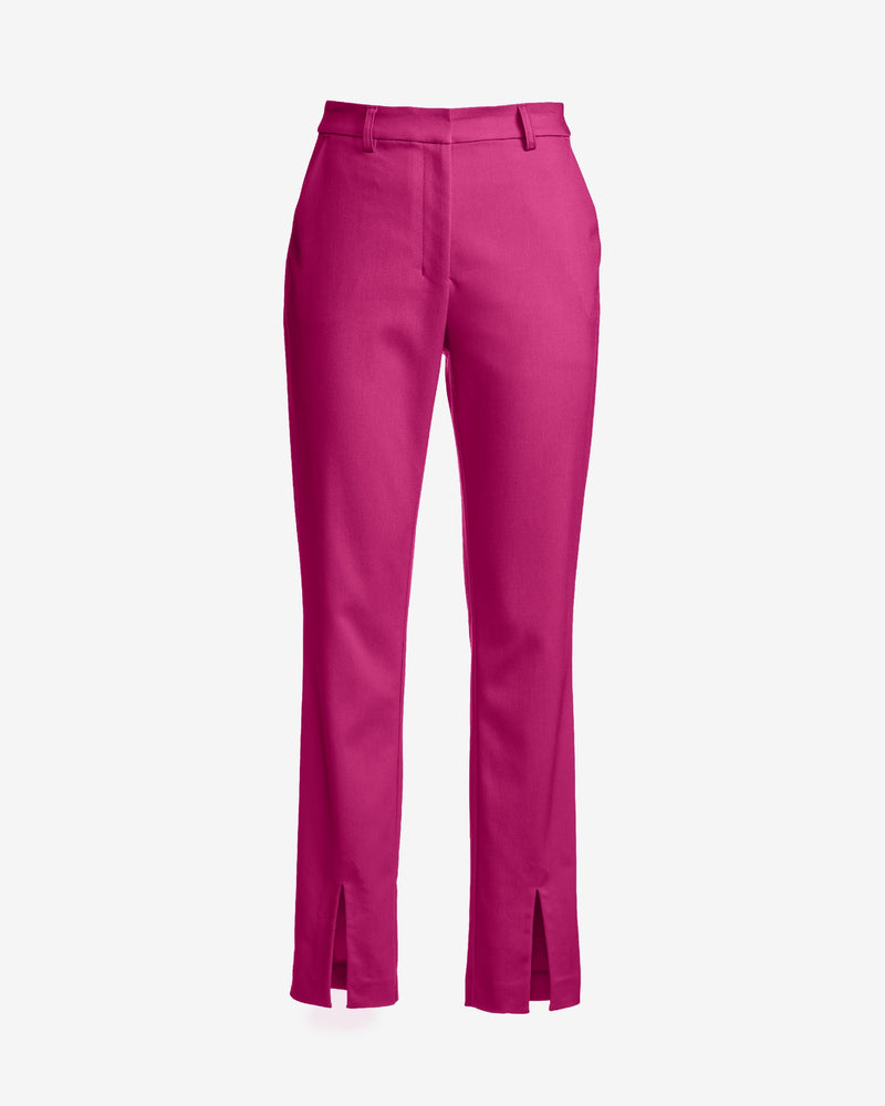 Newport Modern Slim Straight Leg Slit Front Trouser Pant Festival Fuchsia