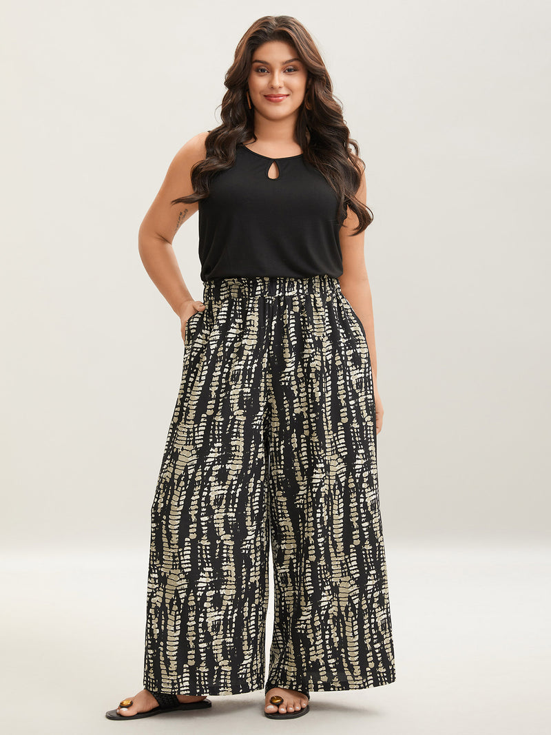 Abstract Tie-Dye Wide-Leg Pants