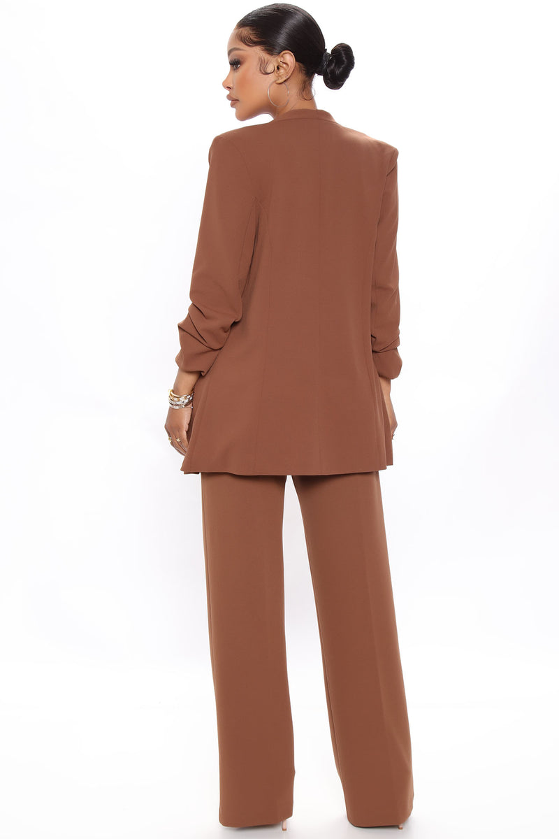Celine Belted Wide Leg Pant - Brown