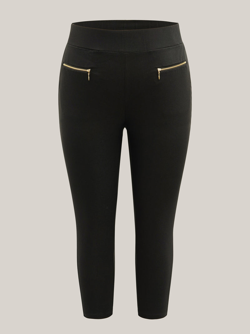 Pull-On Skinny-Fit Pockets Pants