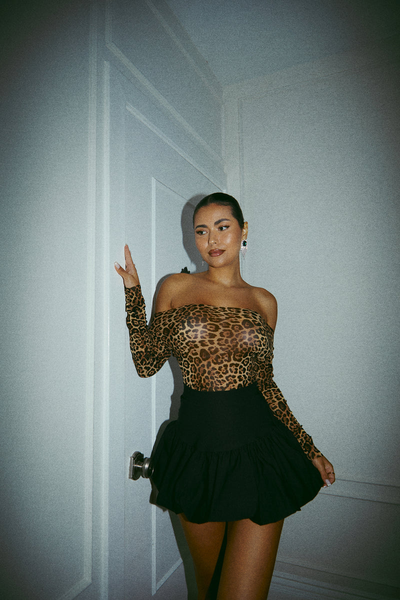 Jovana Off The Shoulder Top - Leopard