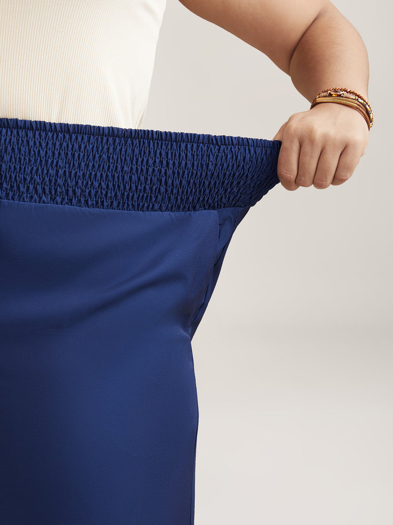 Contrast Geo Print Hem Wide-Leg Pants