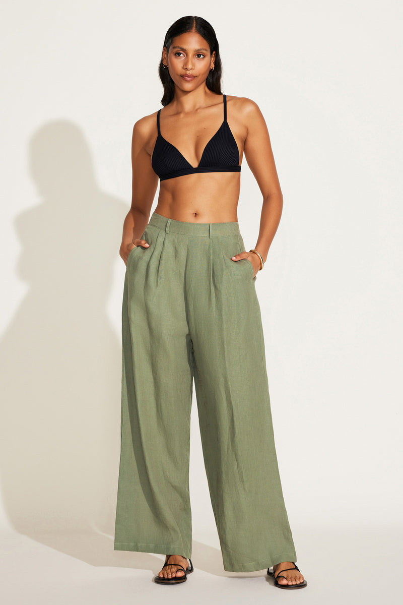 The Getaway Pant - Agave EcoLinen