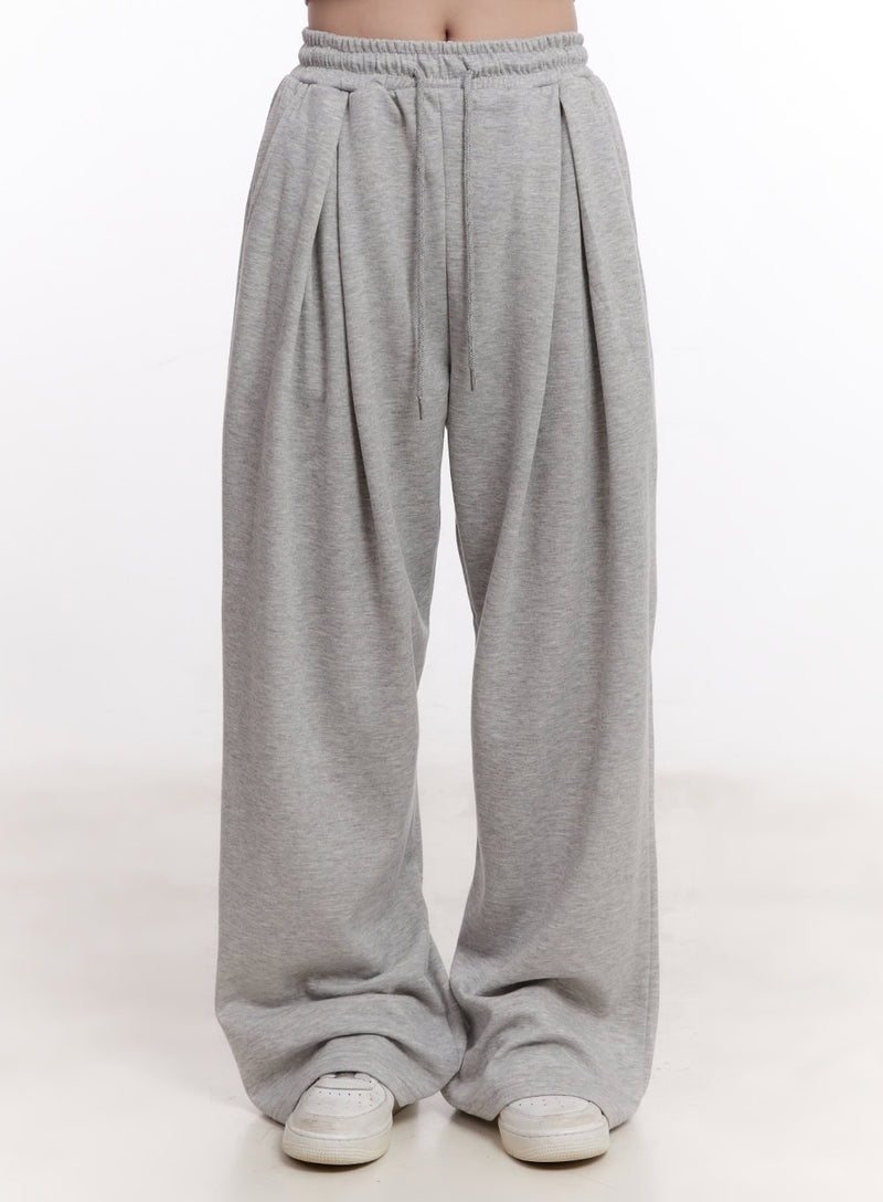Adjustable Pintuck Wide-Fit Sweatpants CM526