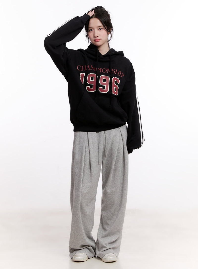 Adjustable Pintuck Wide-Fit Sweatpants CM526