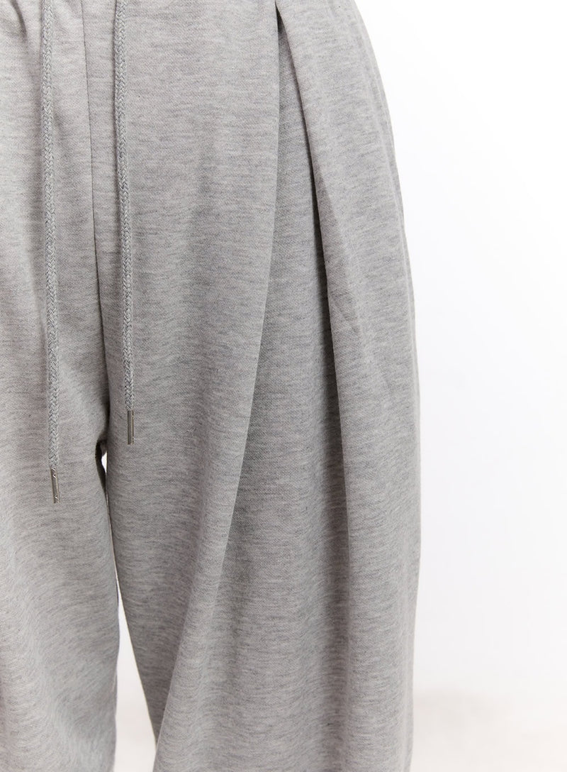 Adjustable Pintuck Wide-Fit Sweatpants CM526