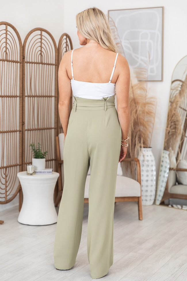Sweet Gesture Green Paperbag-Waist Jumpsuit FINAL SALE
