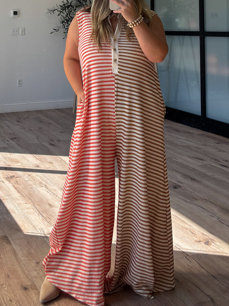 Chevee Stripe Jumpsuit | Sunset | FINAL SALE