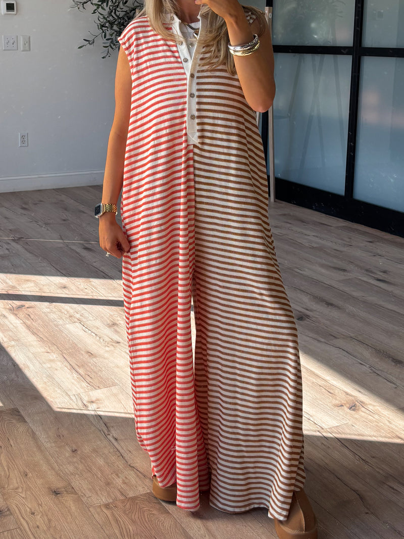 Chevee Stripe Jumpsuit | Sunset | FINAL SALE