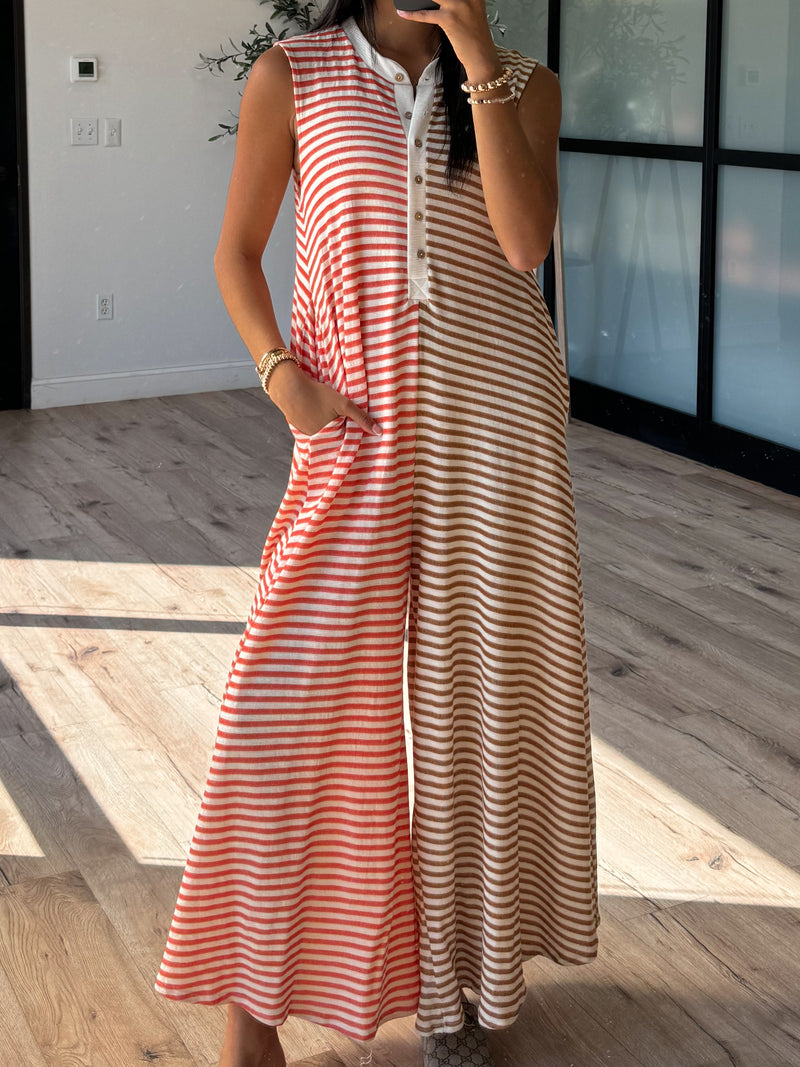 Chevee Stripe Jumpsuit | Sunset | FINAL SALE