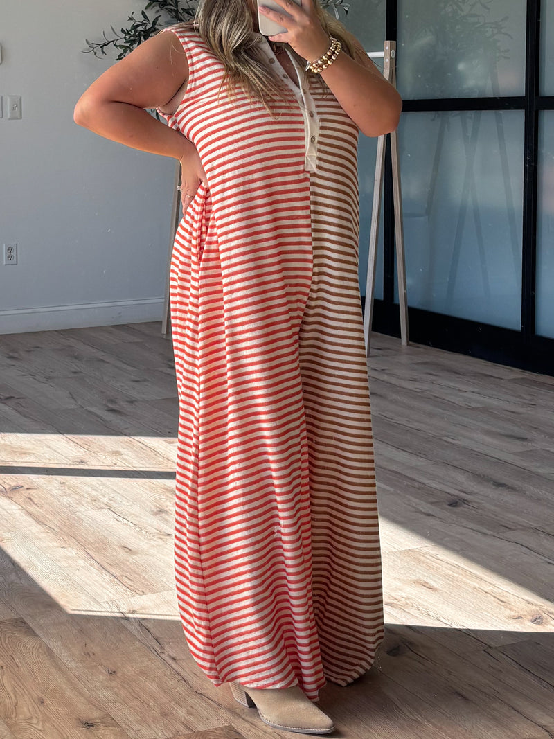 Chevee Stripe Jumpsuit | Sunset | FINAL SALE