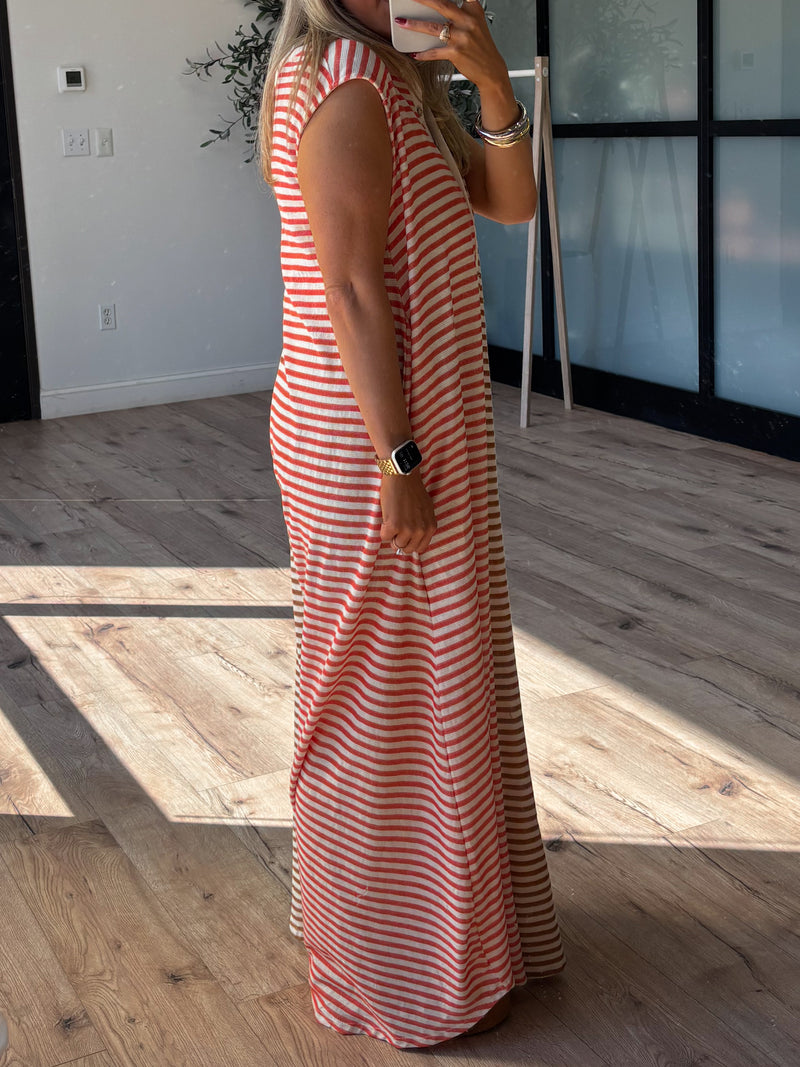 Chevee Stripe Jumpsuit | Sunset | FINAL SALE