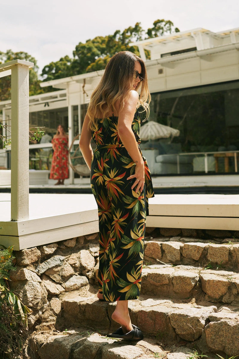 Sustainable Viscose Frill Jumpsuit - Black Tropico