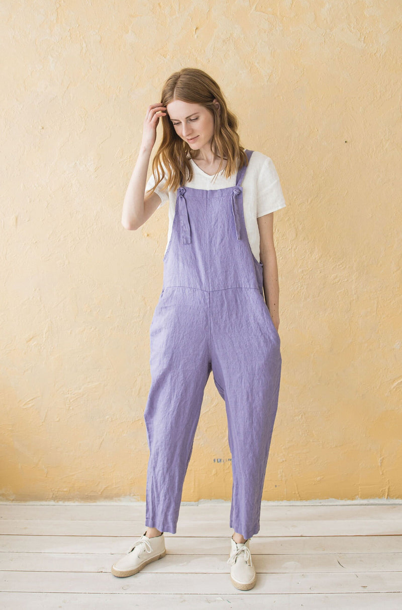 Loose Linen Jumpsuit with Adjustable Straps