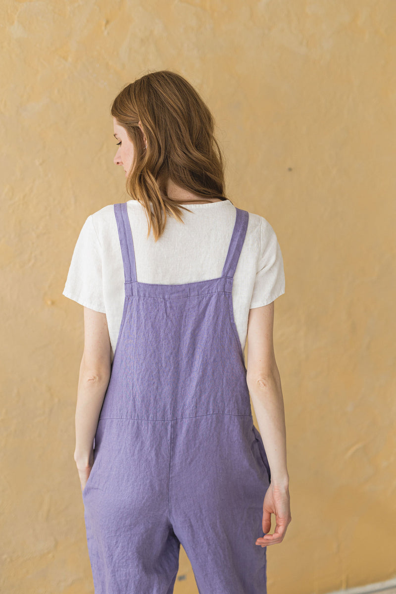 Loose Linen Jumpsuit with Adjustable Straps