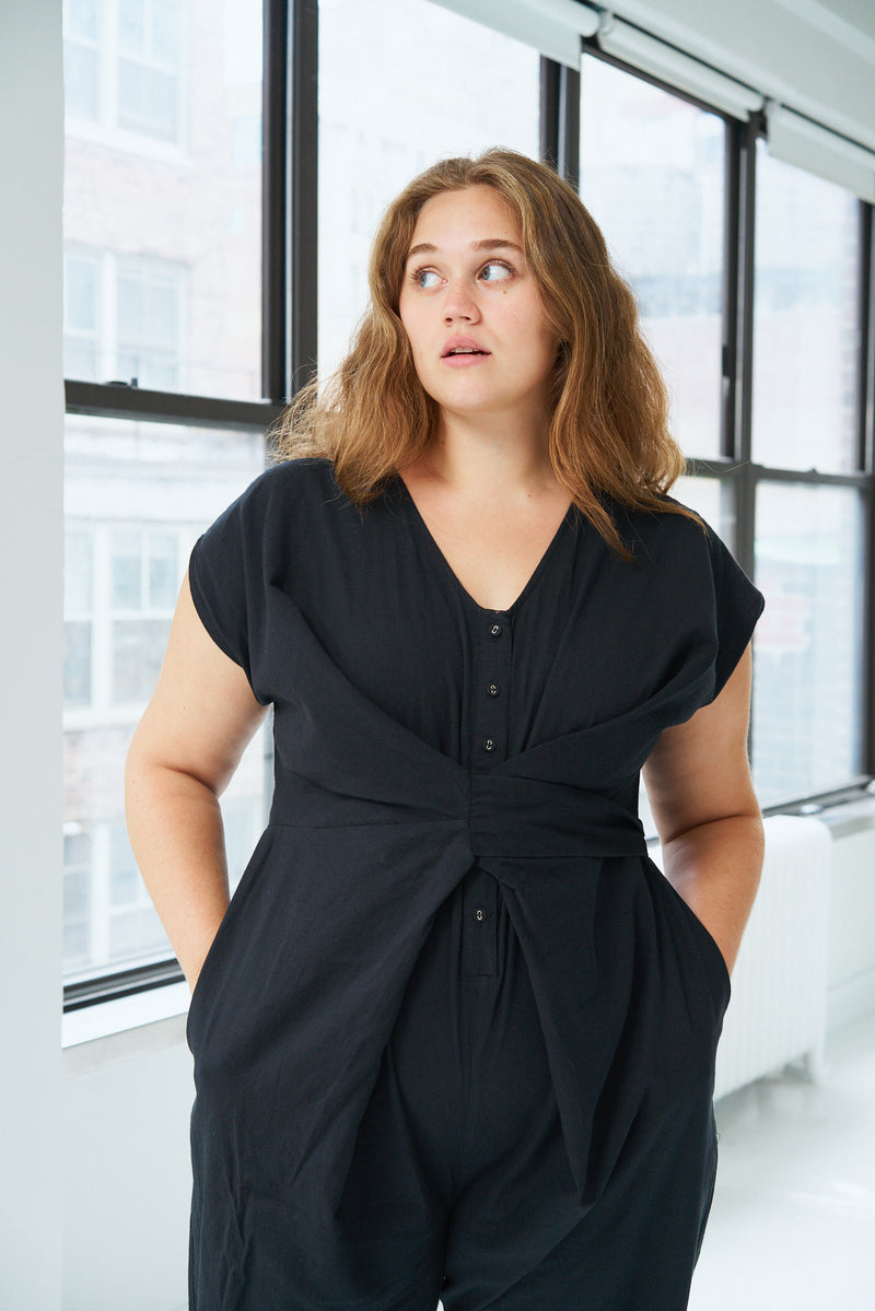 VENUS WRAP JUMPER | BLACK WASHED