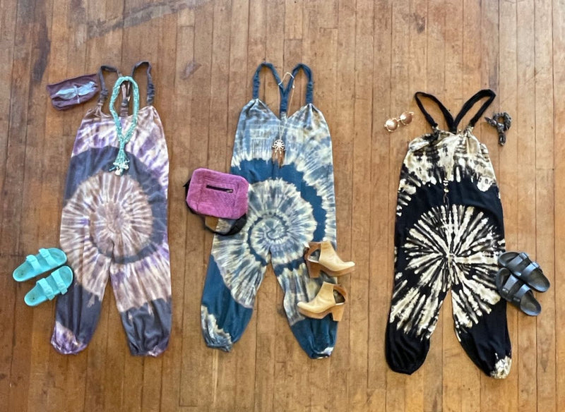 Ophelia Tie Dye Spiral  Jumpsuit / Overalls - Teal