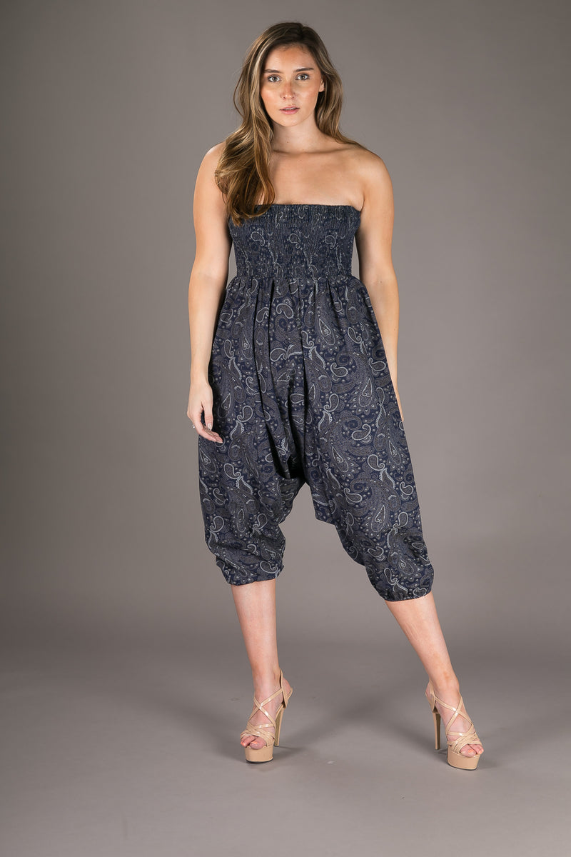Denim Cotton Harem Yoga Jumpsuit Pants