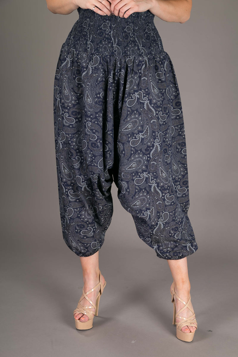 Denim Cotton Harem Yoga Jumpsuit Pants