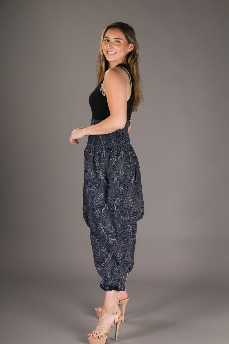 Denim Cotton Harem Yoga Jumpsuit Pants
