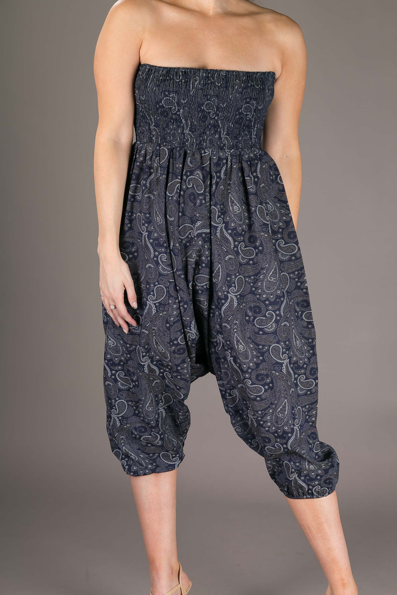 Denim Cotton Harem Yoga Jumpsuit Pants