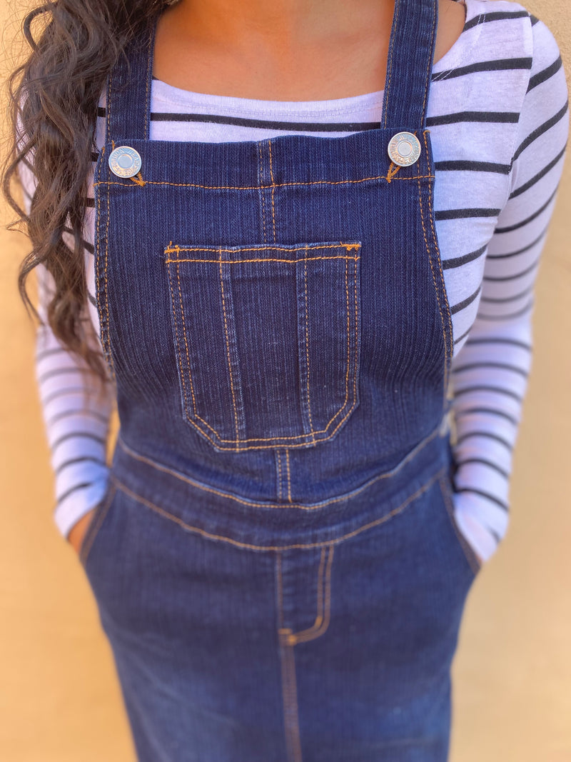 Chloe Denim Midi Jumper- Dark Indigo/ FINAL SALE