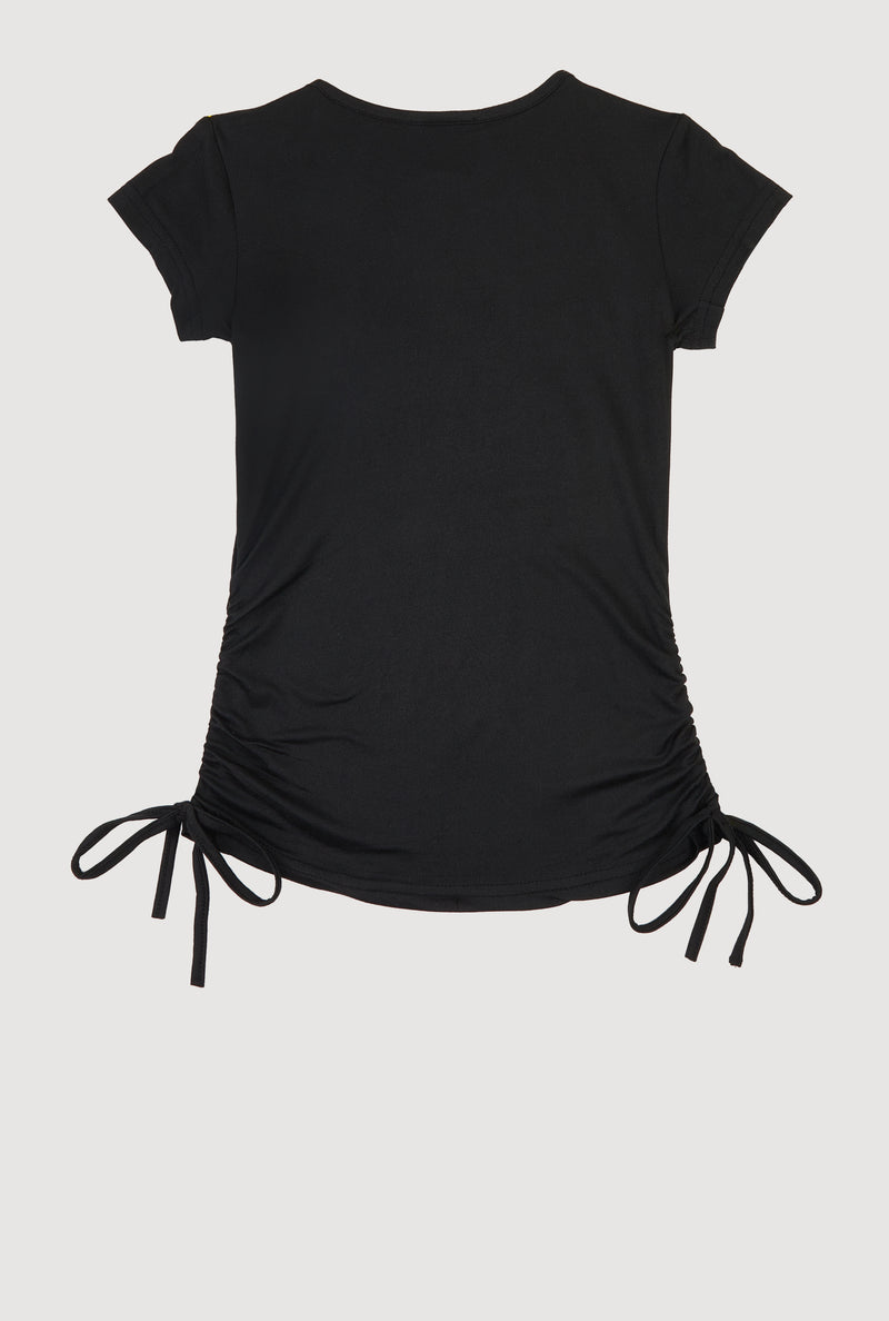 Girls Leave Me Alone 3D Foil Graphic Top