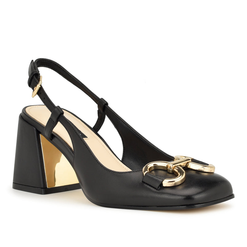 Cast Block Heel Slingback Pumps