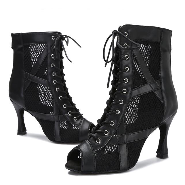 Women's Leatherette Customized Heel Heels Dance Boots Jazz Salsa Dancing Shoes