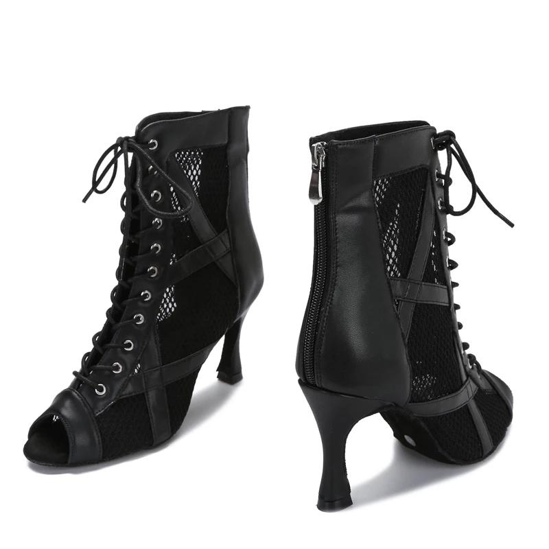 Women's Leatherette Customized Heel Heels Dance Boots Jazz Salsa Dancing Shoes