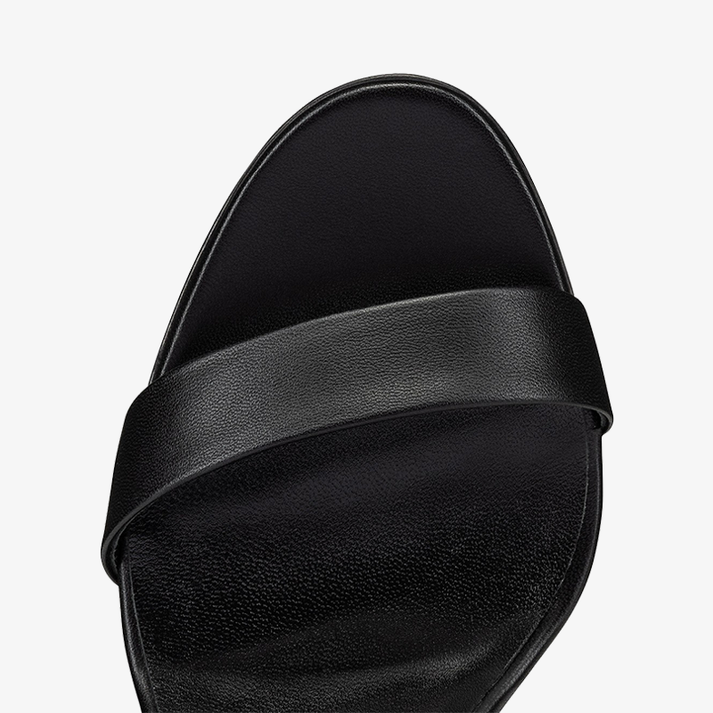 Elegant Black Calf Leather Sandal